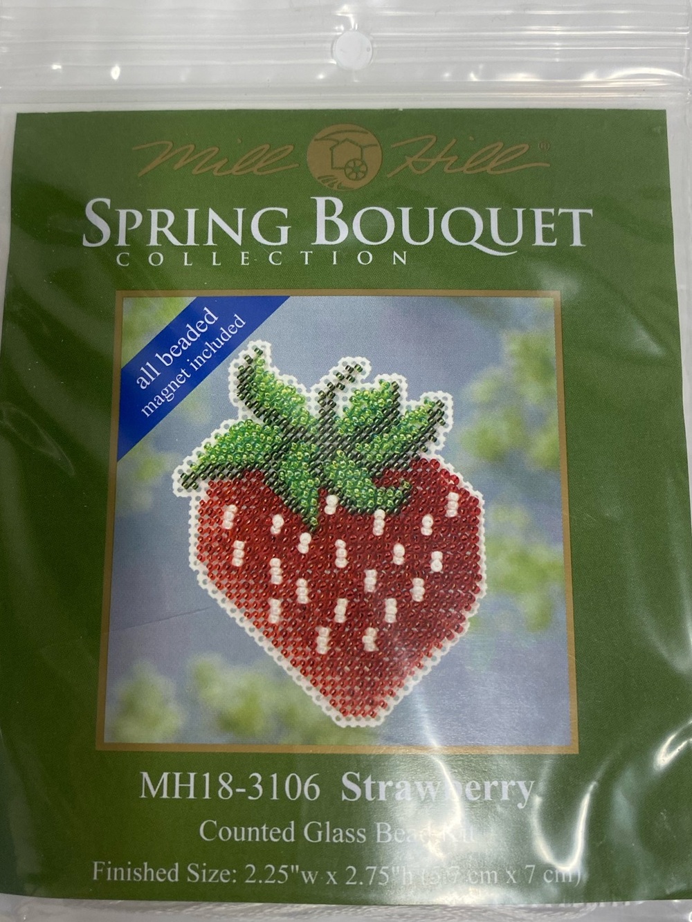 Mill Hill Spring Bouquet Strawberry Counted Glass Bead Kit